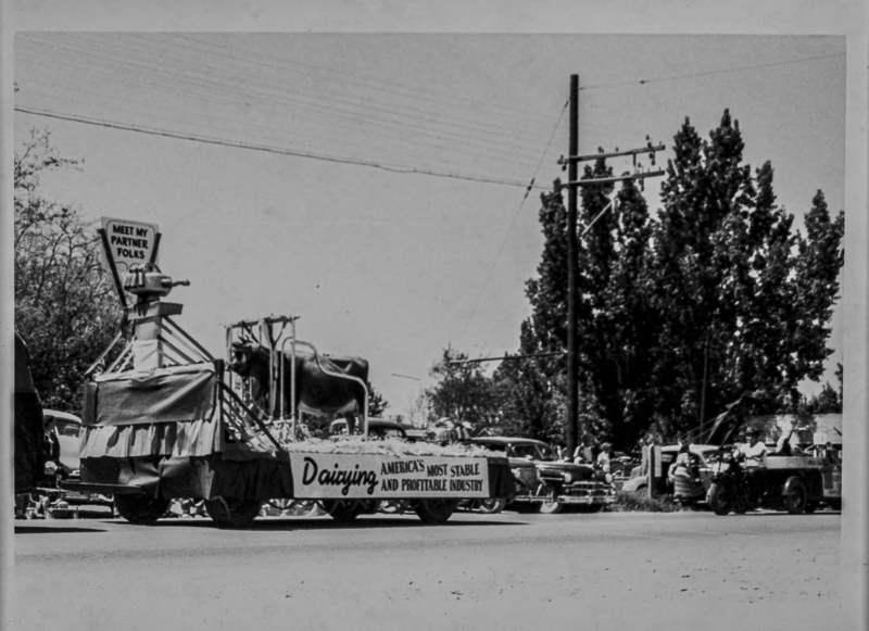 Dairying float, "Dairying: America's Most Stable and Profitable Industry."