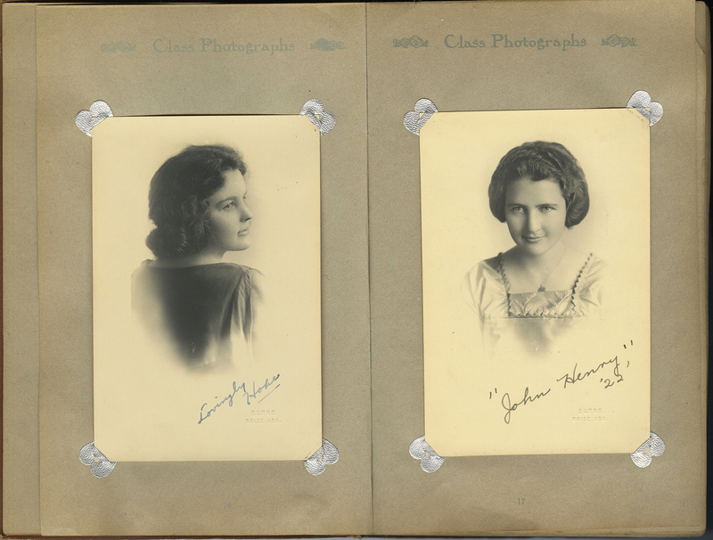 Two images of Ardath's friends. One is signed "Lovingly Hoke" and the other "John Henry, 22".