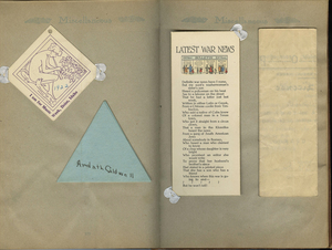 "Music Week" tag and "Latest War News" poem.