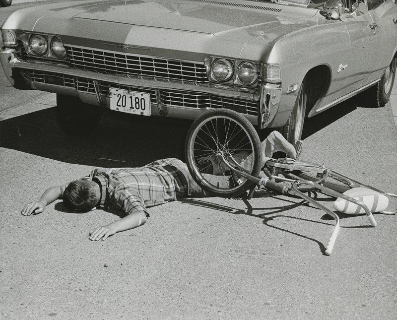 As part of of Idaho State Police and local authorities push for bike safety, this staged photo was taken