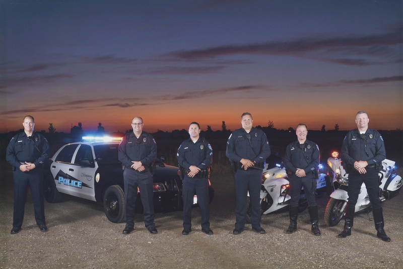 2011 Meridian Police Traffic Team, from left to right: Officer Justin Root, Officer Monte Price, Sergeant John Gonzales, Corporal Mark Ford, Officer Will Stoy, and Officer Randall Goodspeed. Photography by Detective Craig Fawley