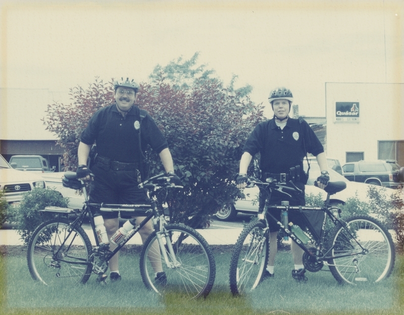 Meridian bike patrol officers Kevin Robertson and Jim Miller