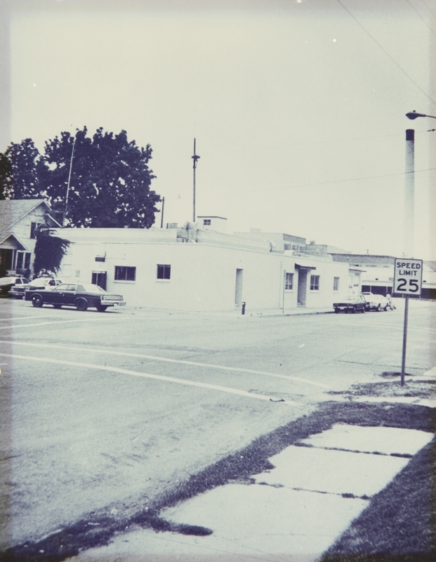 Photo of early Meridian Police Department Building, circa 1981