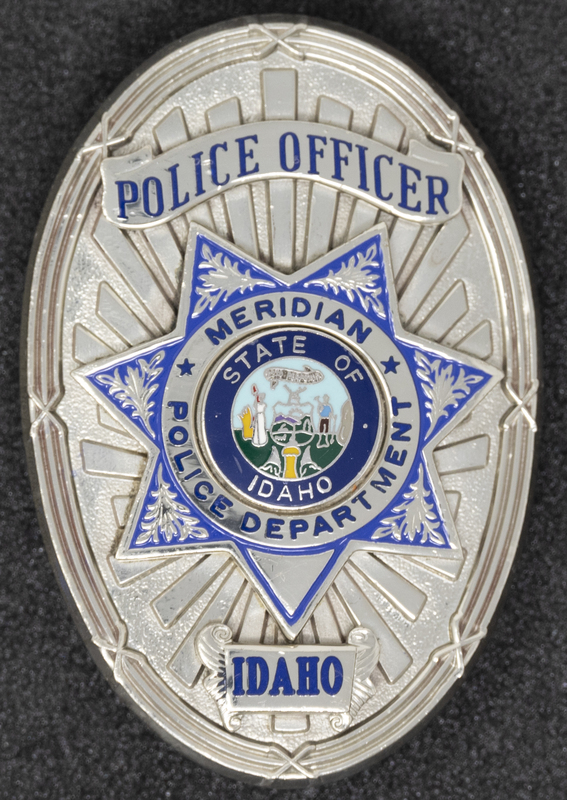 Meridian Police Officer badge, circa 2007 or some time during Jeff Lavey's tenure as Meridian Police Chief. 