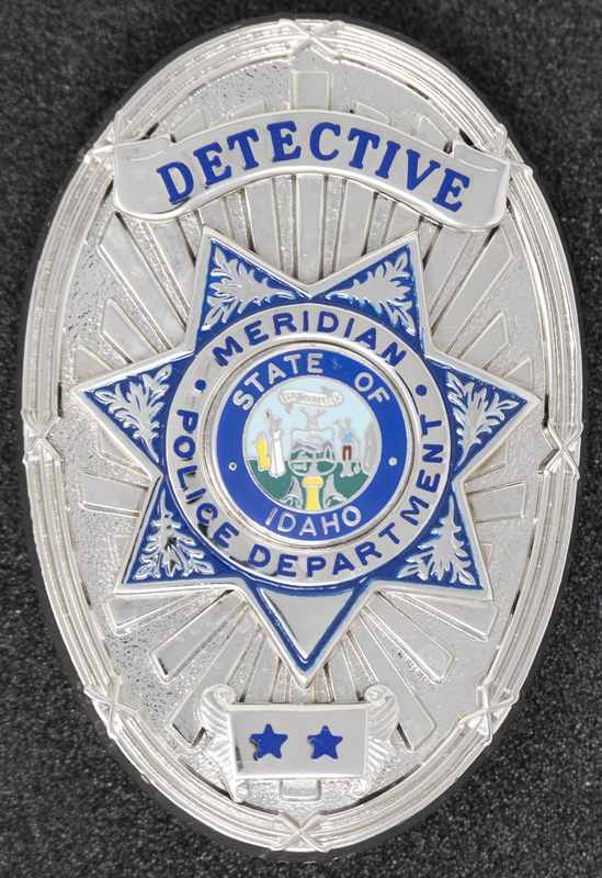 Meridian Police Detective badge, circa 2007 or some time during Jeff Lavey's tenure as Meridian Police Chief. 