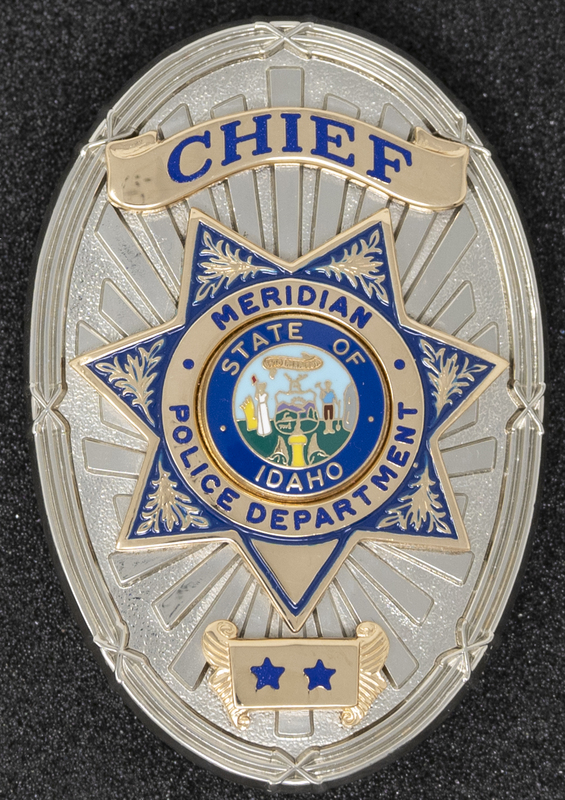 Meridian Police Chief badge, circa 2007 or some time during Jeff Lavey's tenure as Meridian Police Chief.