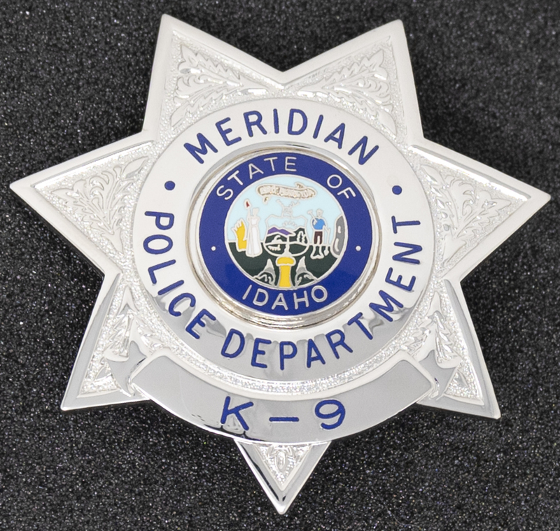 Meridian Police K-9 badge, circa 2007 or some time during Jeff Lavey's tenure as Meridian Police Chief.