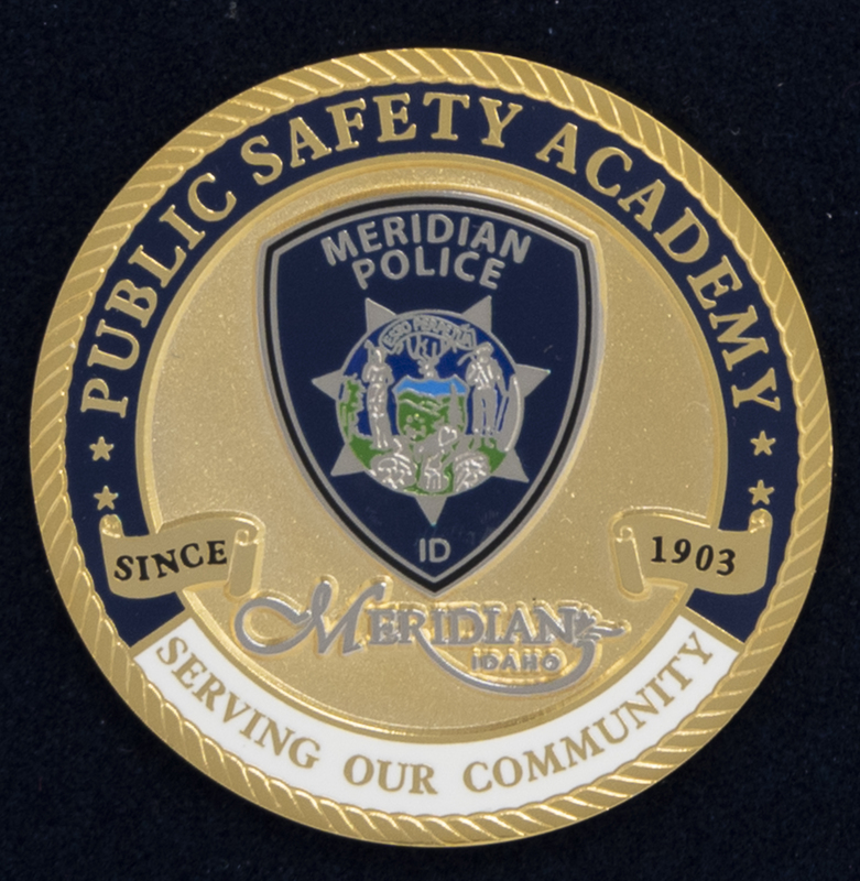 Meridian Police Safety Academy coin, circa 2007 or some time during Jeff Lavey's tenure as Meridian Police Chief.