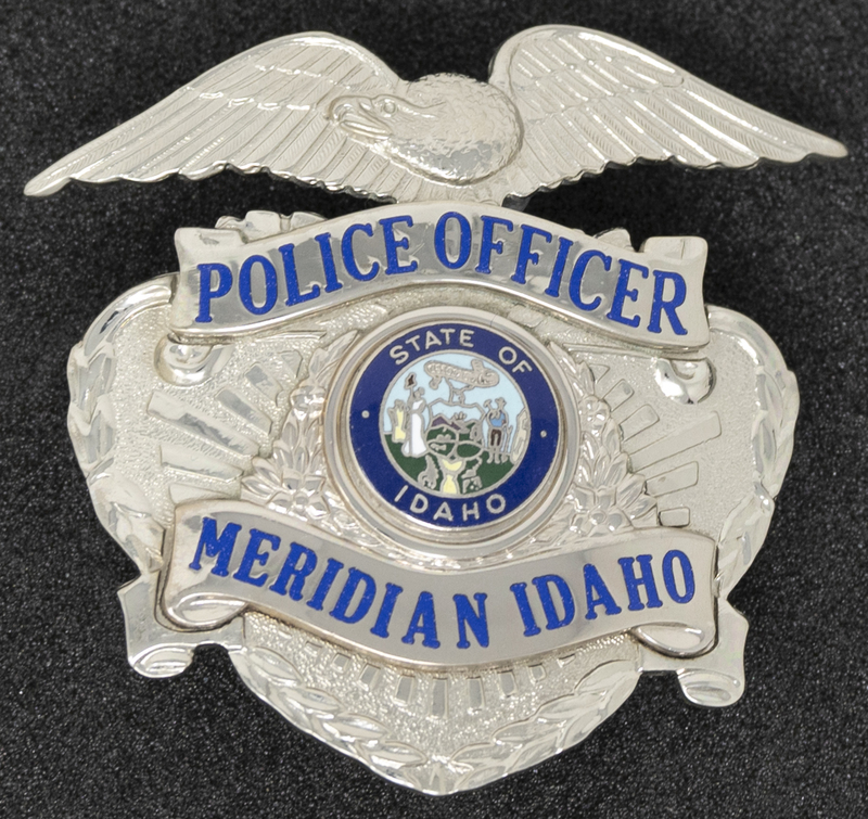 Meridian Police Officer badge with eagle, circa 2007 or some time during Jeff Lavey's tenure as Meridian Police Chief.