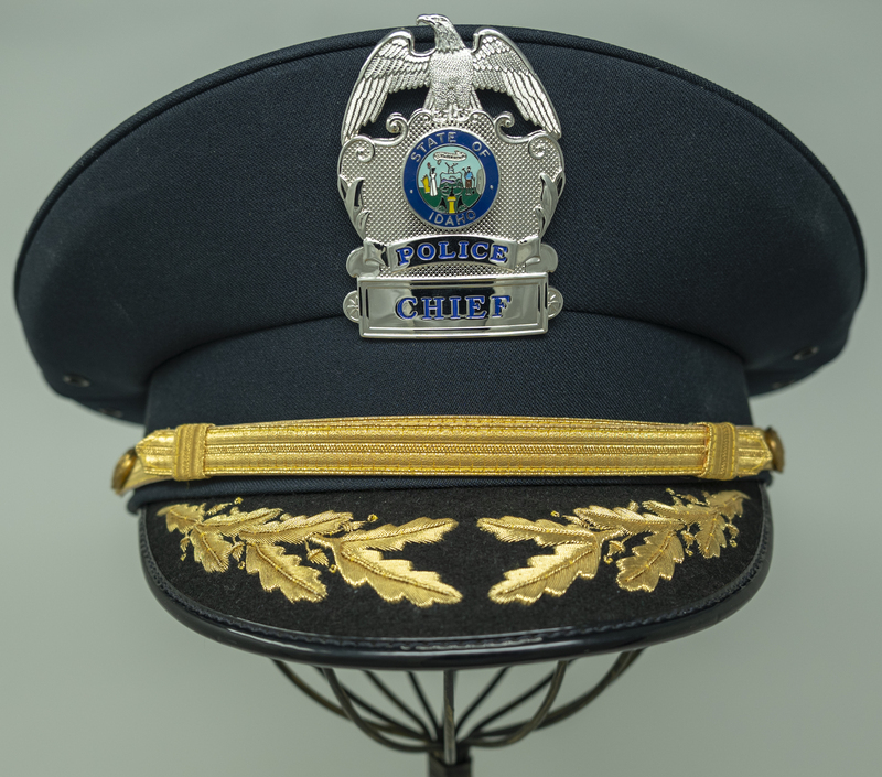 Police Chief Hat and Badge, circa 2000s. 