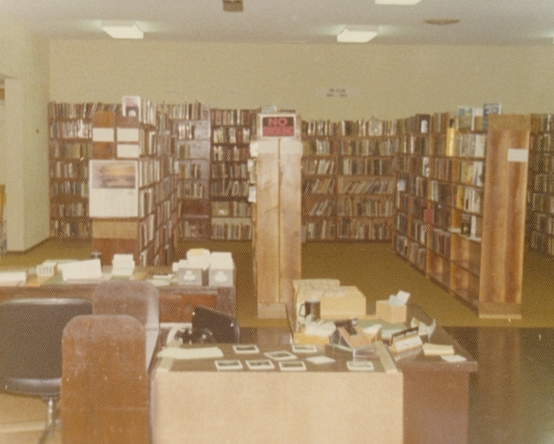 Bookhelves in the old library at the intersection of Meridian & Idaho. 