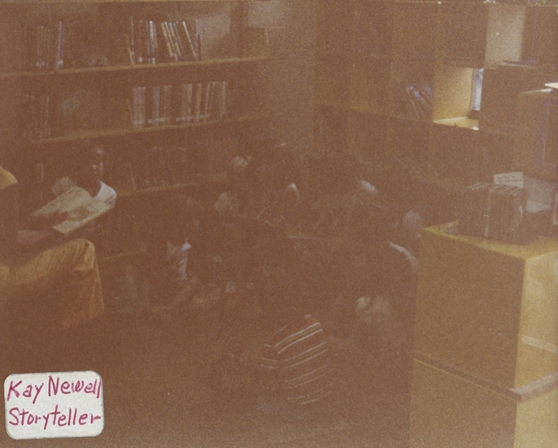 Kay Newell reads during a library storytime, 1982.  