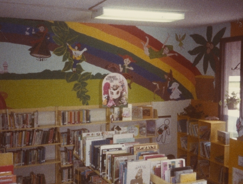 The last third of a wall mural in the juvenile section of the Meridian Library. 