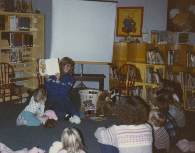 Denice Evans leads story hour at the Meridian Library. 