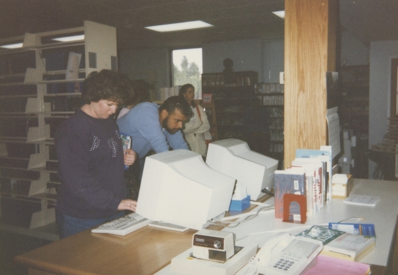 Computer use at the old Meridian Public Library.