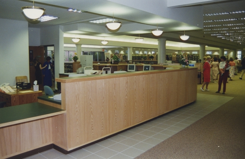 Cherry Lane Library front desk during the library's open house. 