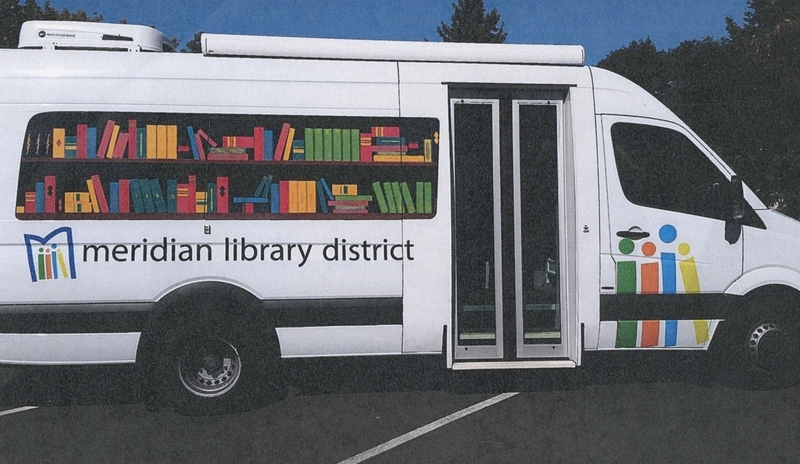 The MLD "sprinter" vehicle, circa 2016. This vehicle can be seen delivering items to senior centers and sometimes as a substitute for the bookmobile when the bookmobile is getting a tune-up. 