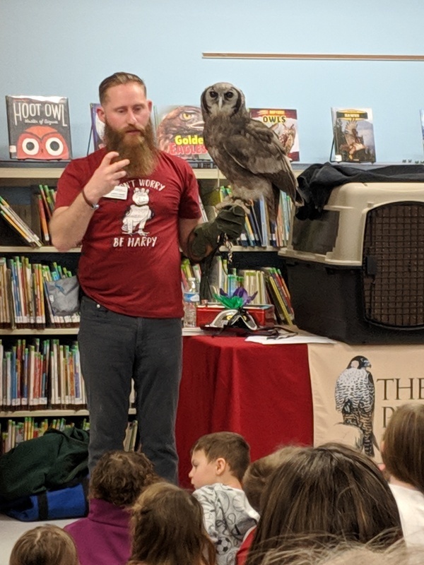 The Idaho Birds of Prey visits the Silverstone Branch to educate children on owls and other birds. 