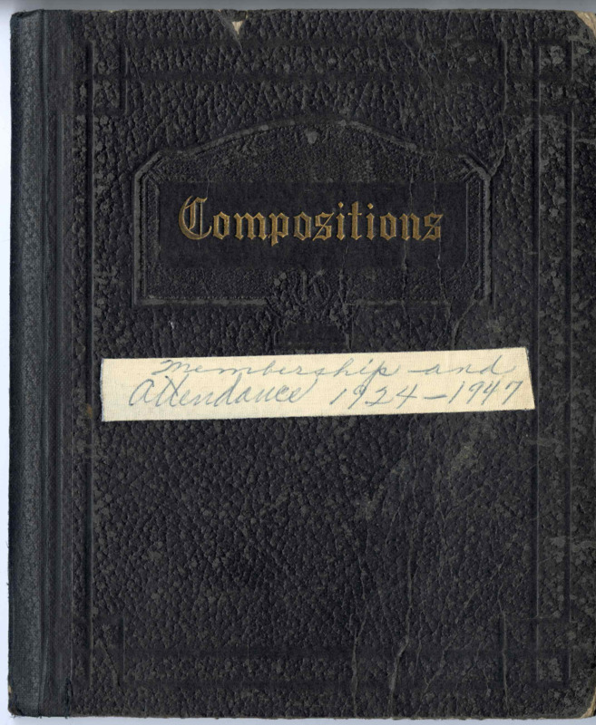 Occident Club Attendance Book 1924-1947 contains yearly list of club members as well as monthly meeting attendance records