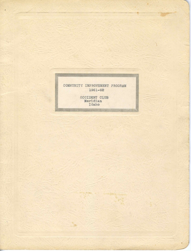 Occident Club Community Improvement Project Report 1961-1962