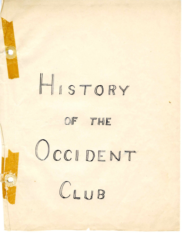 Conatins various club historian histories, club president yearly reports, as well as other miscellaneous documents from 1924-1945