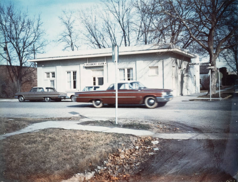 Color photo of the Occident Club/Library building-1969