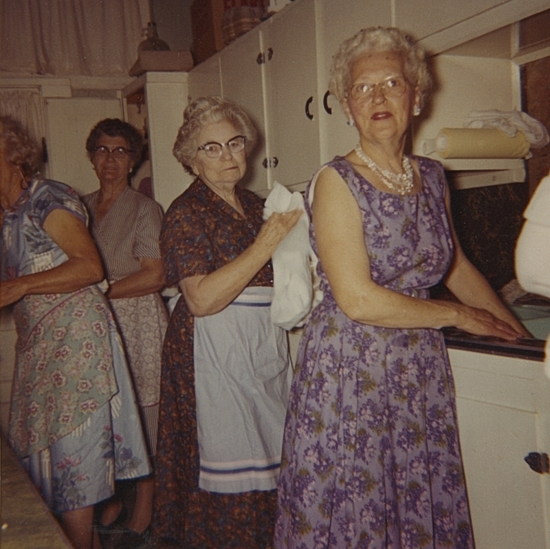 Occident Club members serve the Lion's Club dinner in August of 1963. This is a regular occurance that happens twice a month.