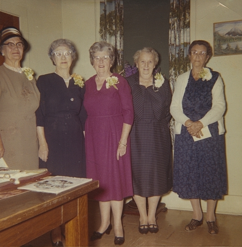 Occiddent Club charter members: Mrs. Zelma Rose, Mrs. Nina Egbert, Mrs. Elta Davidson, Mrs. Marion Clelen, Mrs. Susie Cairns 