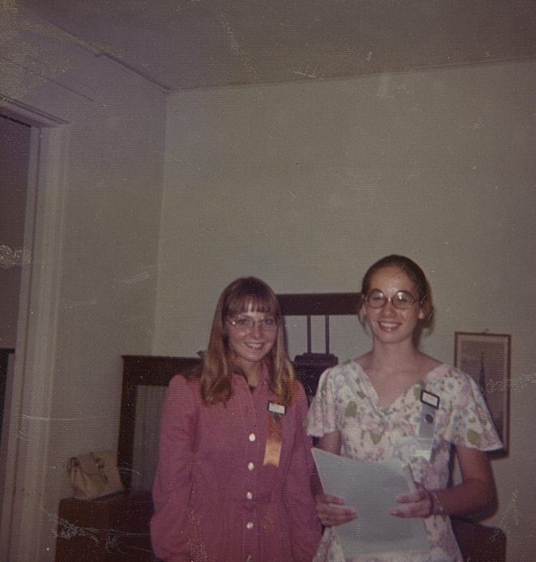 Girls State participants report at Occident Club meeting (from left to right): Debbie Riser, Jerri Jordan 