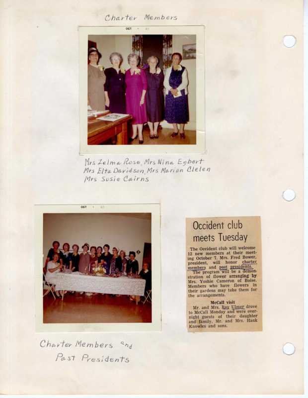 Occident Club Scrapbook 1964-1965