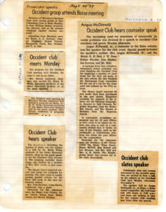 Occident Club Scrapbook 1955-1961