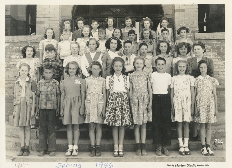 <b>Front Row L-R:</b> Paul Petty, Carolyn Bodily, Davis McBride, Peggy Kelley, Harvey Glasgow, Bonnie Kyle, Fred Shelton <br><b>Second Row L-R:</b> Carolyn Edmiston, Lyle Wood, Freida Sheldon, Ardath Powell, Afton Dilworth, Marion Henson, Mary Lou Grasmick, Glen Burgess, Irma Ayers <br><b>Third Row L-R:</b> Gladys Fred, Neal Lane, Shirley James, Mary Bedard, Darlene Marsters, Beverly Osborn, Derril Cagle, Joan Brown, Juanita (last name left off original document) <br><b>Fourth Row L-R:</b> Phyllis Hoyt, Duane Hardy, Patricia Priddy, Eileen Togethoff, Beulah Morford, Elaine Rossow, Jack Harrison, Dolly Hardiman, Clara Lowery