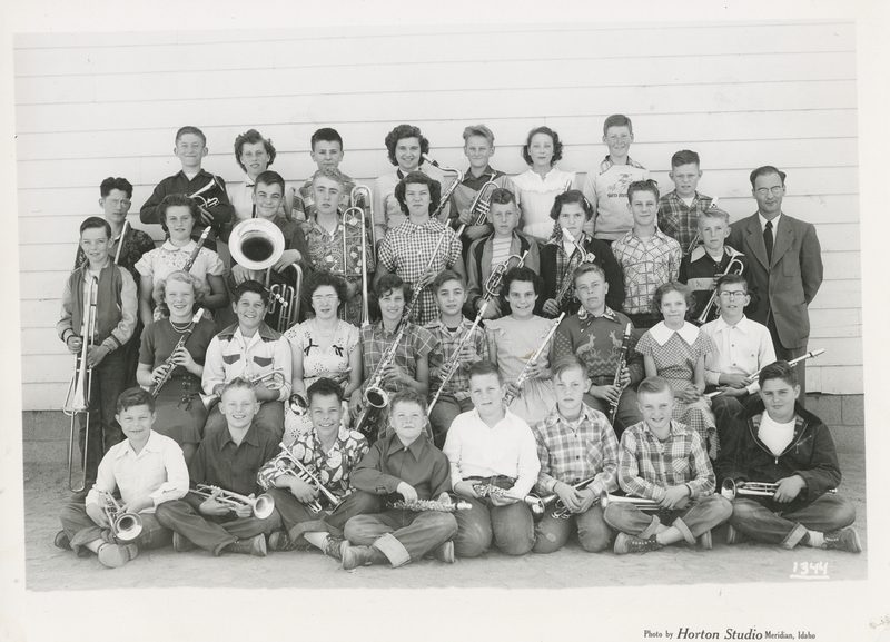 Meridian Elementary School Band (undated), names unknown, circa late 1940s to 1950s