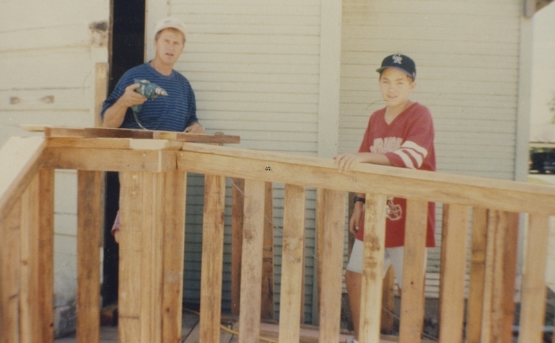 Adam Berry Eagle Scout Project worked on building the porch, stairs, and ramp, 1993