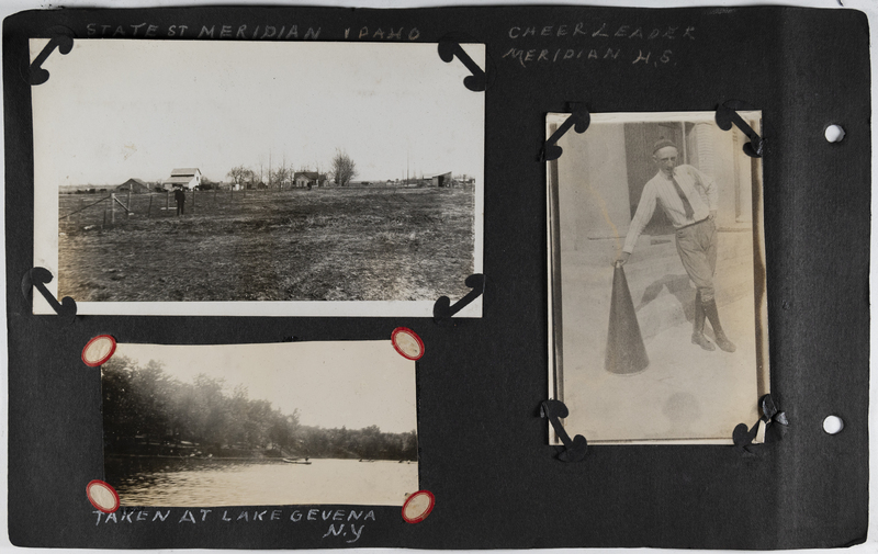 Top left: State Street in Meridian, Idaho.<br>Bottom left: Lake Geneva, New York.<br>Right: Male cheerleader at Meridian High School.