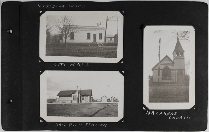 Top left: City Hall.<br>Bottom left: Railroad station.<br>Right: Nazarene church