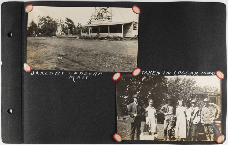 Top left: Jacob's Ladder trail and monument, Massachusetts.<br>Bottom right: Willett family poses for photo.